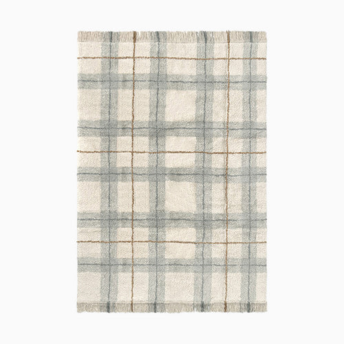 Lorena Canals Tartan Washable Rug - Blue Sage, 2' 11" X 3' 11"