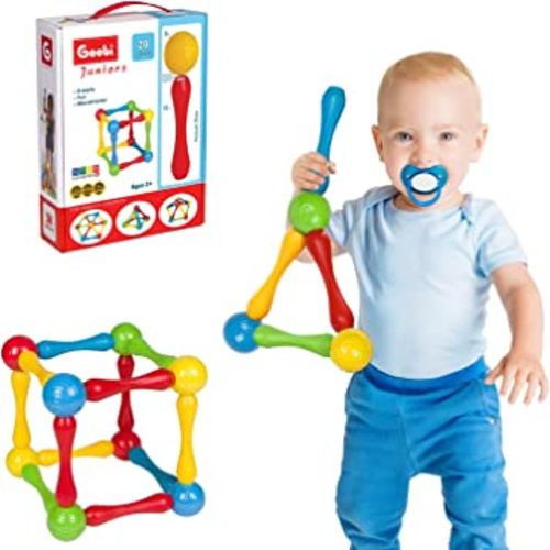 20 Piece Construction Set Large Building Blocks Developmental Play Sticks STEM Learning Vibrant Colors Creativity Imagination 3D Puzzle Educational Toys for 1 Year Old Toddlers Preschool