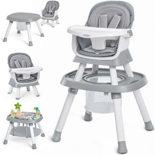 BabyBond Baby High Chair, 15 in 1 Convertible Highchair with Tray and Activity Center, Suitable for Babies and Toddlers