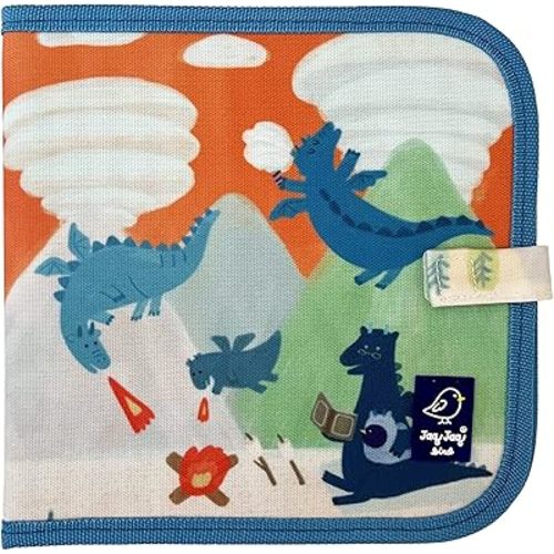 Jaq Jaq Bird Erasable Doodle Pad for Kids,Reusable Mess-Free Coloring and Toddlers Learning Toys-chalkboard and Drawing Books-Includes 4 ButterSitx Chalks-Dragons