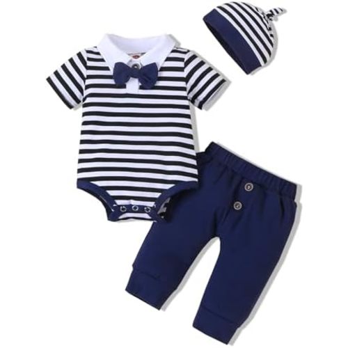VINUOKER Preemie Newborn Baby Boy Clothes Newborn Infant Gentlemen Outfit Set