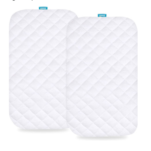 Waterproof Bassinet Mattress Pad Cover Compatible with Baby Delight Beside Me Dreamer Bassinet, 2 Pack, Ultra Soft Surface, Breathable and Easy Care