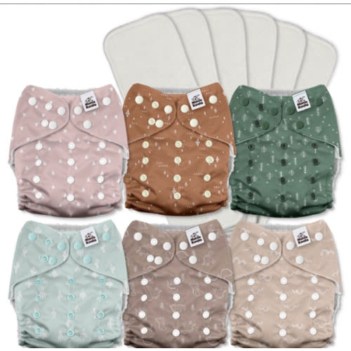 POCKET DIAPER 3.0 WITH INSERTS - 6 PACK(A-My Warm Heart)
