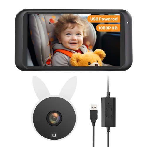 USB Car Camera for Baby : 4.5" Baby Car Camera with 1080P Crystal Clear Mirror View, Easy Installation Carseat Camera Rear Facing Kids, HD IR Night Vision Backseat Camera