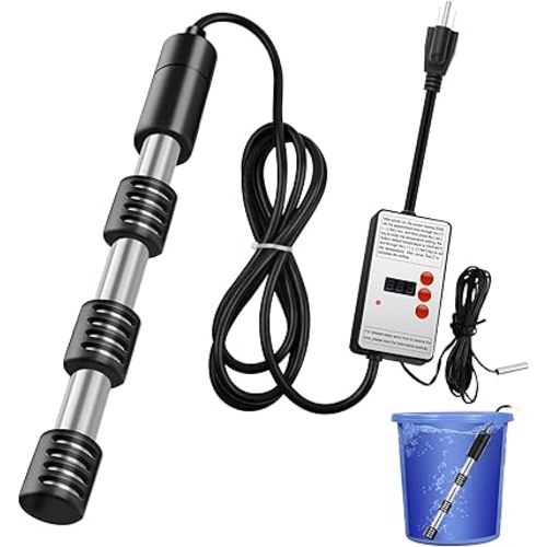 Immersion Water Heater, 1500W Portable Electric 304 Stainless Heaters with Guard Cover, Water Heater for Pool Bathtub -Heat 5 Gallons Water in Minutes