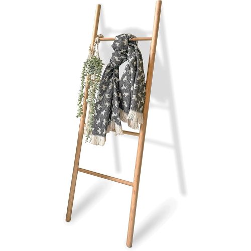 Blanket Ladders for The Living Room, 5.4 Ft, Blanket Ladder Wood, Quilt Ladder, Decorative Ladder, Ladder Blanket Holder, Farmhouse Ladder, Bathroom Ladder, Natural