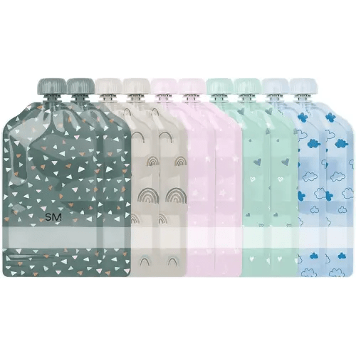 Simple Modern Reusable Baby Food Pouches for Toddlers | BPA Free Plastic, Food Safe, Freezer Safe | Refillable for Applesauce Yogurt & Puree Squeeze Pouch | 10 pack | 5oz | Assorted