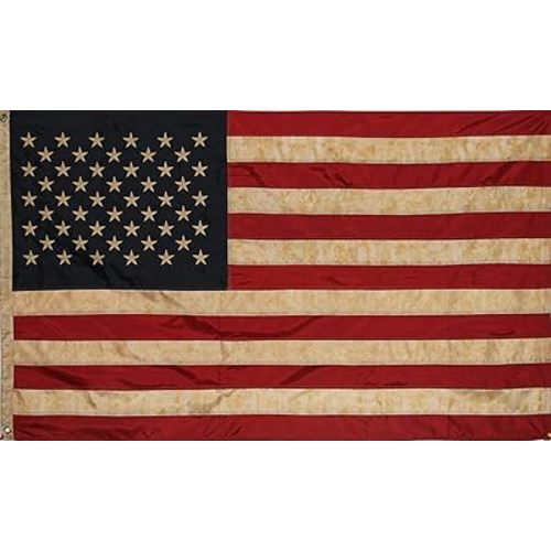 Founding Fathers Flags Embroidered Vintage American Flag- Premium Quality Oxford Poly - 4x6ft Vintage Heritage Edition w/Grommets
