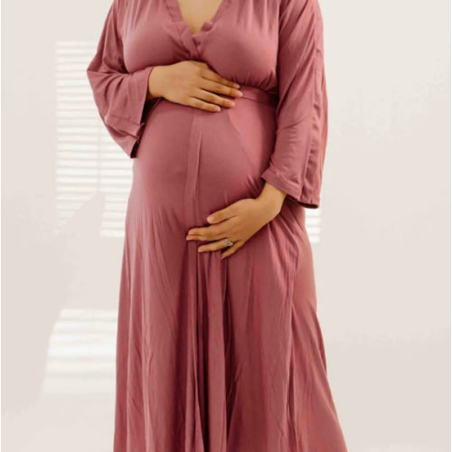 Amelia Labor & Postpartum Gown in Dusty Rose – Lila