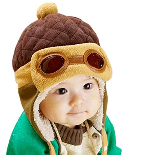 Kafeimali Baby Boys Girls Crochet Earflap Winter Warm Caps Beanie Pilot Aviator Cartoon Hats