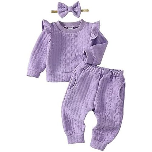Mioglrie Toddler Baby Girl Clothes Fall Winter Sweatsuit Newborn Sweatshirt Sweat Pant Sets Outfits Infant Girls Clothing