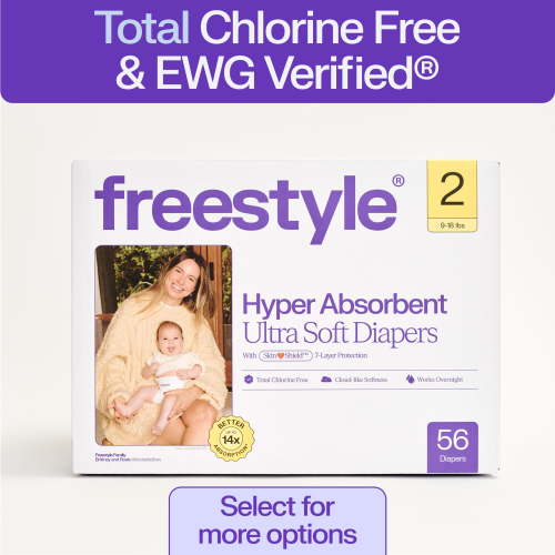 Freestyle Hyper Absorbent Ultra Soft Baby Diapers, Size 2, 56 Count (Select for More)