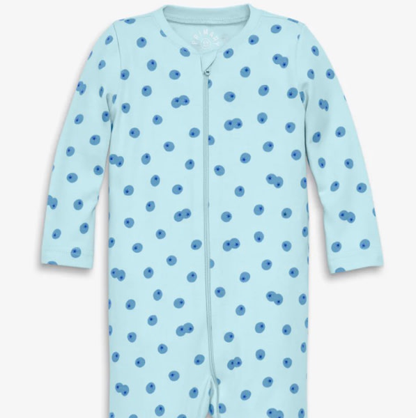 The baby organic zip romper - Saltwater blueberries
