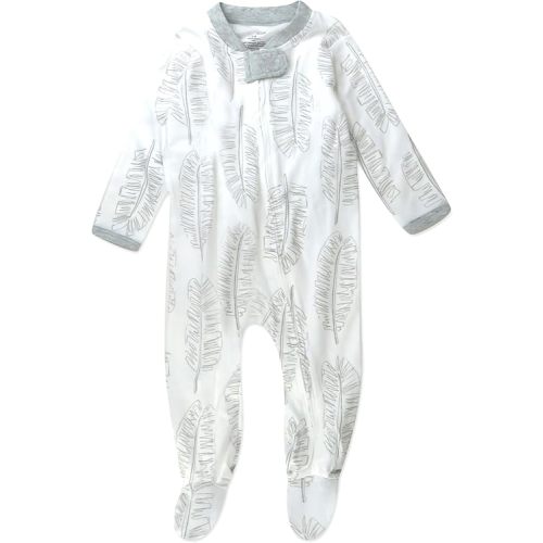 HonestBaby Sleep & Play Footed One-piece Pajama Sleeper 100% Organic Cotton, Baby Boys