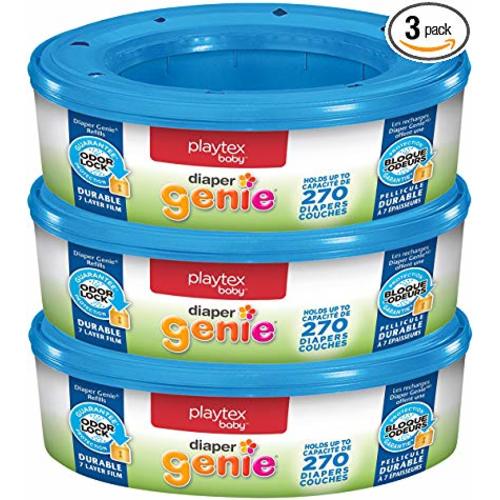 Playtex Diaper Genie Refill Bags, Ideal for Diaper Genie Diaper Pails, Pack of 3, 810 Count - 3 Pack Refill