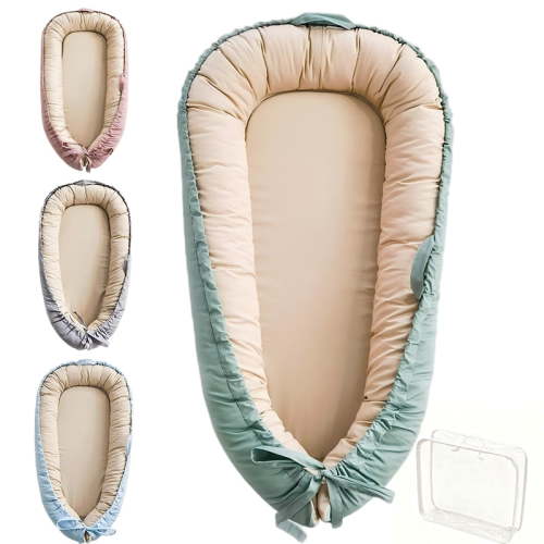 LOVE MAGE Baby Playmat for 0-24 Months, Portable Infant Lounger with Carry Handle –green