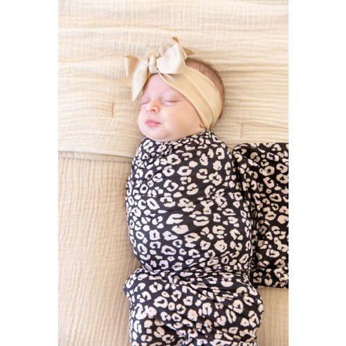 BLACK + LIGHT TAN CHEETAH | SWADDLE