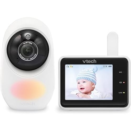 VTech 1080p Smart WiFi Remote Access Video Baby Monitor with Super-slim 2.8” Display, Night Light, RM2751 (White)