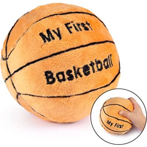 Plush Baby Basketball Rattle | Baby Basketball Toy | Learning Content | Great Gift for Baby and Toddler Girls or Boys | 0-36 Months