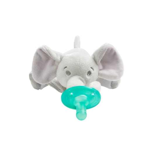 Philips Avent Soothie Snuggle Pacifier Holder with Detachable Pacifier, 0m+, Elephant, SCF347/03