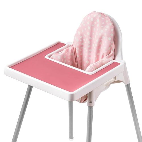 Inflatable Supporting Cushion for IKEA High Chair, Baby High Chair Cover with Inflatable Cushion Insert (Pink Dots)