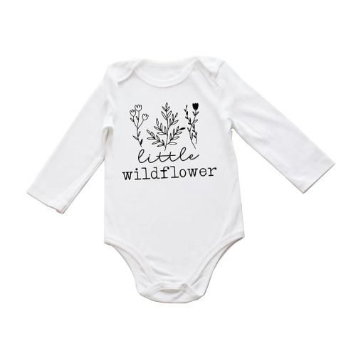 Little Wild Flower Baby Girl Onesie Infant Coming Soon Bodysuit Gift Vintage Retro Reveal Shirt (12-18 Months, Colorful-Short Sleeve)