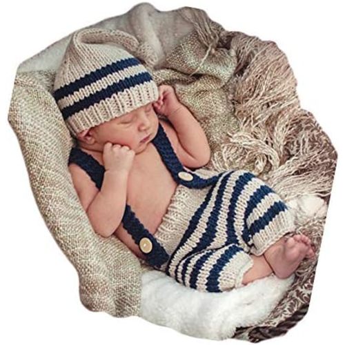 Vemonllas Fashion Cute Newborn Boy Girls Baby Costume Outfits Photography Props Hat Pants