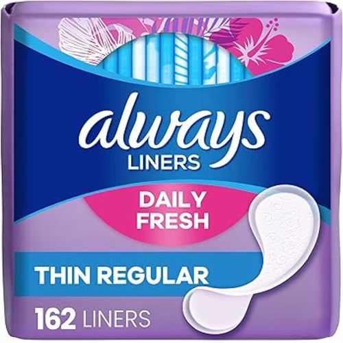 Always Thin Daily Panty Liners for Women, Light Absorbency, Unscented, 162 Count (Packaging May Vary)