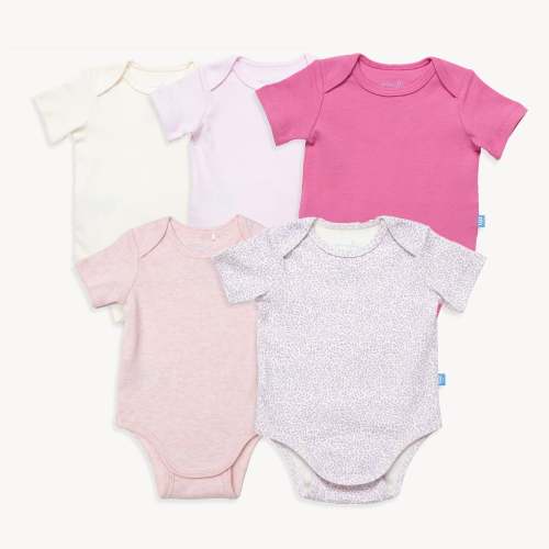 pretty in pink organic cotton magnetic bodysuit | 5 set