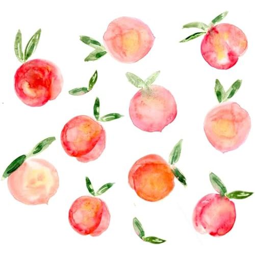 52pcs Peach Wall Decals Peel and Stick Decor for Bathroom Home Kitchen,Peach Stickers for Wall Nursery Bedroom Decor,Peach Wall Decor for Bedroom,Peach Bathroom Decor Wall Art Stickers