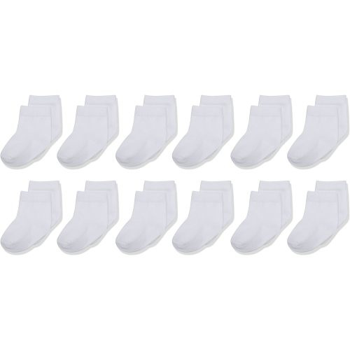 Touched by Nature Unisex Baby Organic Cotton Socks - 0-6 Months - White 12-pack