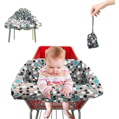 Pozico Shopping Cart Cover for Baby or High Chair Cover,Baby Shopping Cart Cover Machine Washable/Free Portable Cloth Bag-Bluepoint
