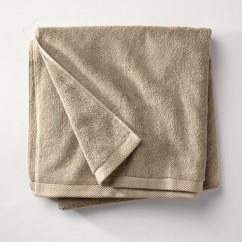 Organic Bath Towel Dark Sand - Casaluna™: Heavyweight 550-800 Gsm, Low Lint, Fade-resistant