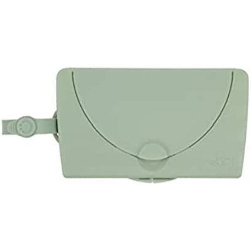 Ubbi On-The-Go Baby Wipes Dispenser, Portable Wipes Container for Travel, Diaper Bag Accessory Must Have for Newborns, Reusable Wipes Holder, Sage Green