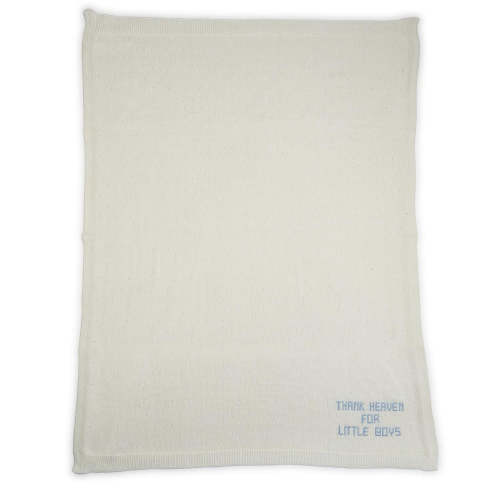 Two's Company Thank Heaven Soft Knit Blanket with Embroidery