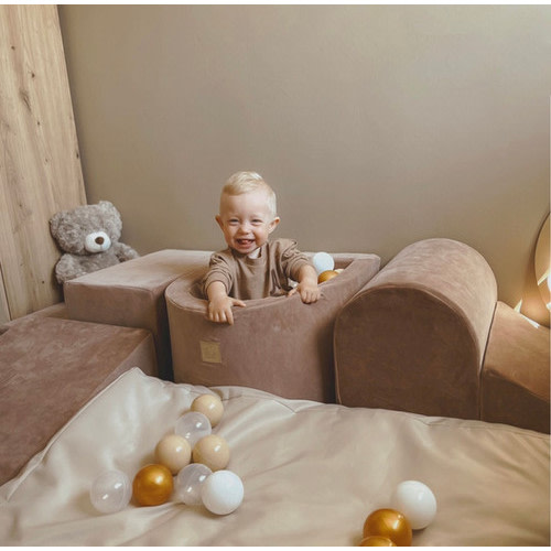 Velvet Play Set with Mini Ball Pit - Chocolate