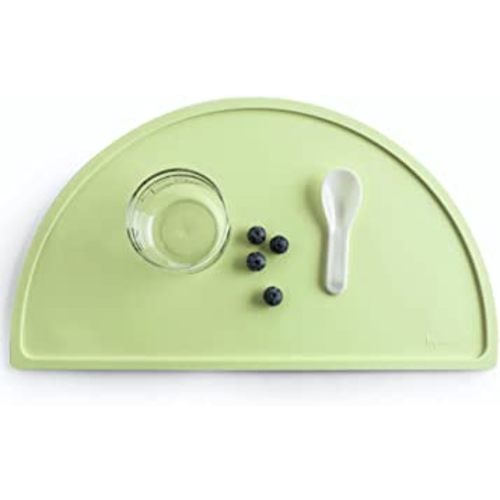 Baby Placemats, Reusable Silicone Placemats for Baby Toddlers Childrens Eating, Kids Portable Placemat for Dining Table, Baby Green