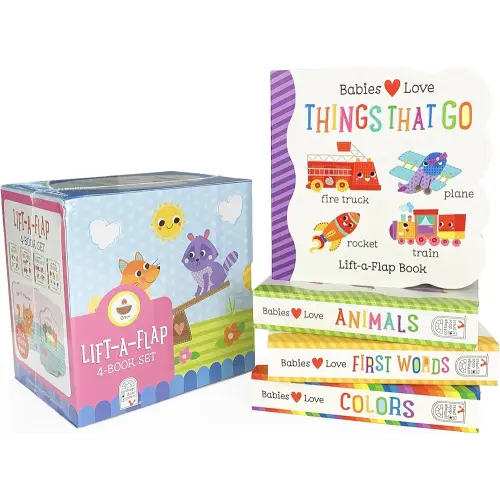 4 Pack Babies Love Learning Lift-a-Flap Boxed Set: First Words, Animals, Colors, and Things That Go (Chunky Lift a Flap)