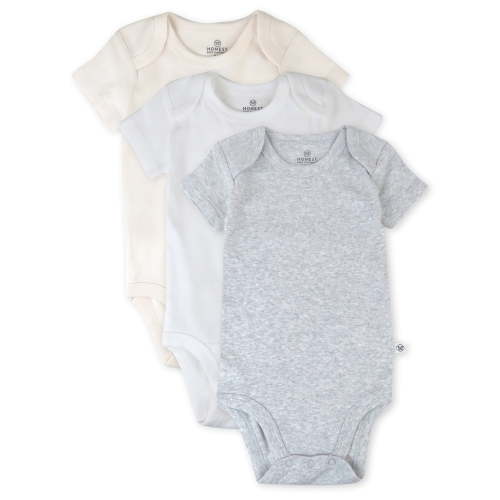 Honest Baby Clothing Baby Boy or Girl Gender Neutral Organic Cotton Short Sleeve Bodysuits, 3 Pack (Preemie-24 Months)