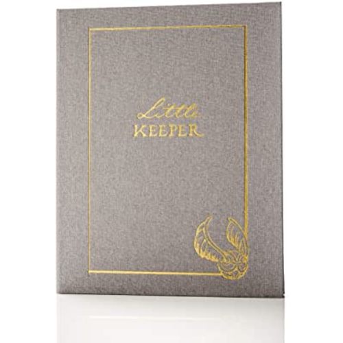 Conquest Journals Harry Potter Little Keeper Baby Album, Capture Magical Memories From Baby Shower Through Age 5, Grey Linen Cover With Lay Flat Spiral, 9" x 11 1/2", 66-Guided Journal Pages