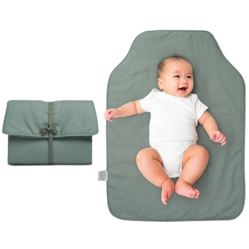 Natemia Baby Portable Diaper Changing Pad - Portable Changing Pad for Baby, Flexible Design for Travel, Machine Washable Percale Cotton, Made in Turkey, Baby Essentials