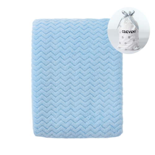 CREVENT Cozy Fluffy Fleece 30''X40'' Toddler Blanket for Girls & Boys (Wave Blue)