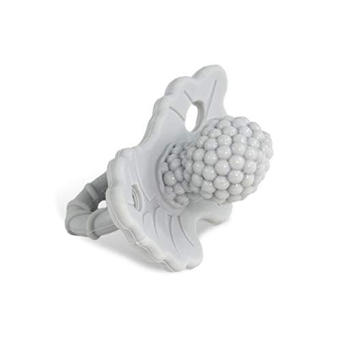 RaZbaby RaZberry Silicone Baby Teether Toy - Berrybumps Soothe Babies Sore Gums - Infant Teething Toy - Hands Free Design - BPA Free - Easy-to-Hold Design - Teething Relief Pacifier - Cookies & Cream