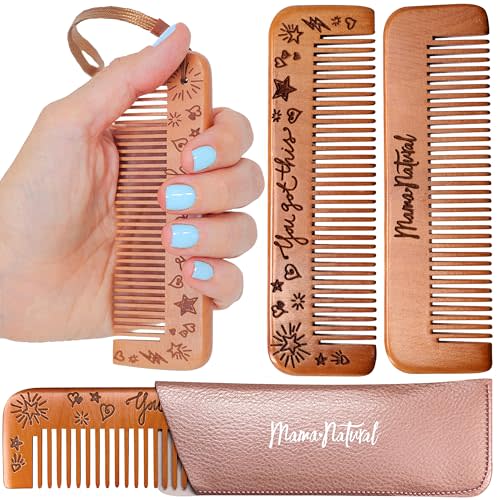 Mama Natural Birthing Comb for Labor Pain Relief | Wood Comb for Women - Labor Essentials, Pregnancy Contraction, and Postpartum Support | Reusable, Giftable, Acupressure Relief Tool