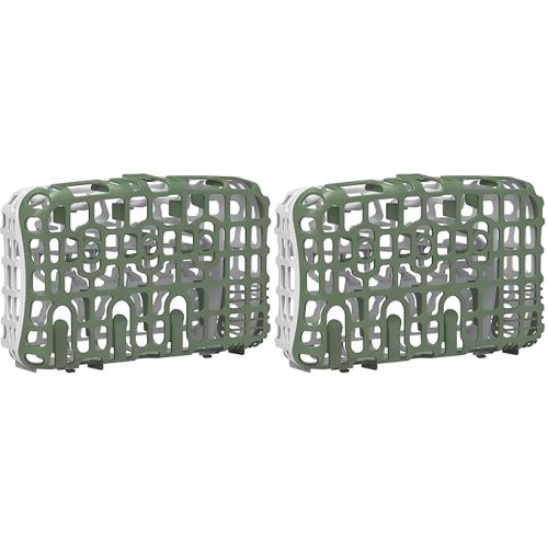 Dr. Brown's Dishwasher Basket for Small Baby Bottle Parts, Pacifiers, and Accessories, Clean, Store and Organize Newborn Essentials, BPA Free, Green (Pack of 2)
