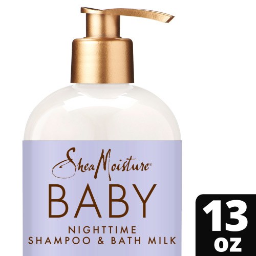 SheaMoisture Baby Nighttime Shampoo & Bath Milk Manuka Honey & Lavender All Hair, 13 oz