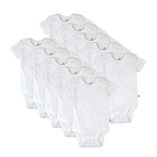 HonestBaby 0-3 Months 10-Pack Organic Cotton Short Sleeve Bodysuits