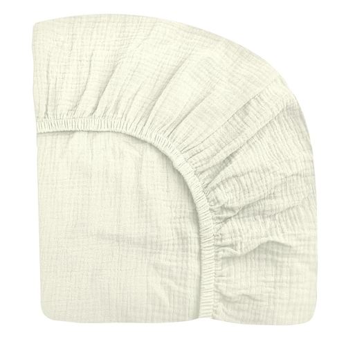 Crib Sheets for Boys Girl, Fitted Baby Toddler Bed Sheets 28" x 52", Neutral Muslin Cotton Crib Mattress Bedding Soft and Breathable Comfort(Cream)