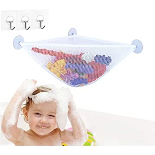 Bath Toy Storage Bath Toy Holder With 3 Strong Suction Cups - Bathtub Toys Net Holder Organizer - Corner Shower Caddy Bag For Kids And Toddlers - Bathroom Hanging Mesh Basket For Baby Boys And Girls