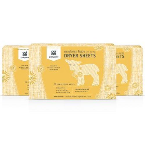 Grab Green Newborn Baby Dryer Sheets, 40 Sheets, Calming Chamomile Scent